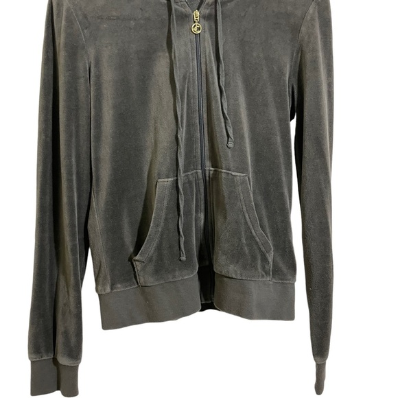 Juicy Couture womens cest  la juicy zip front velour hoodie size Small - Picture 6 of 9
